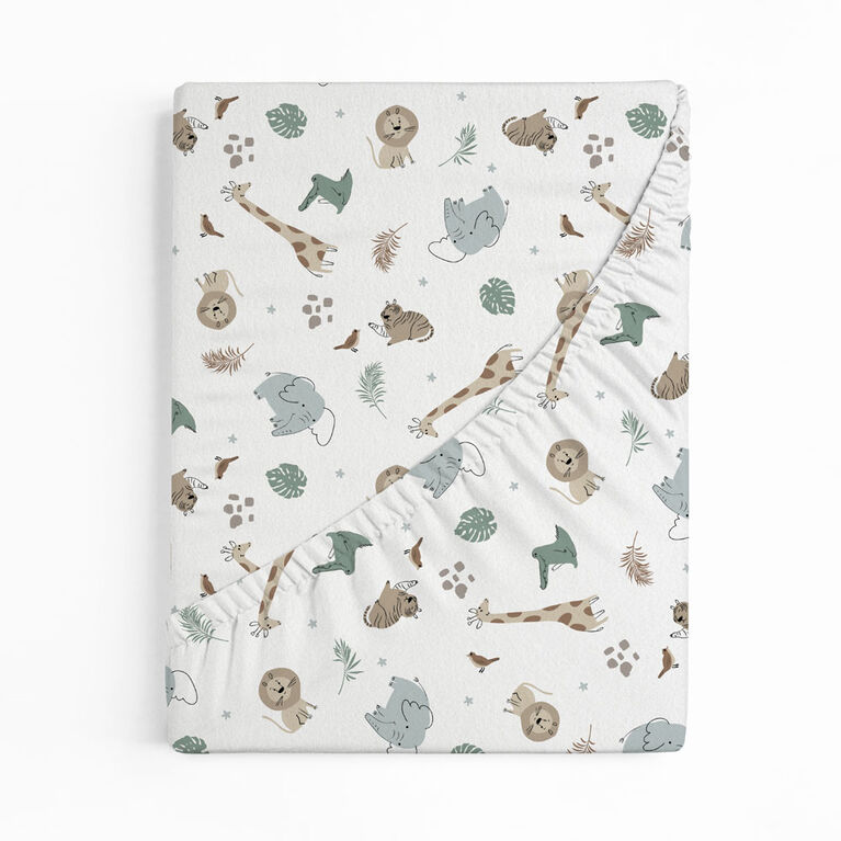 Koala Baby 1 Pack Flannel Playpen Sheet Safari