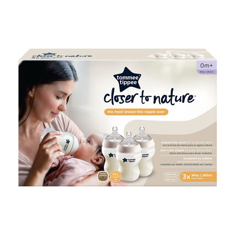Tommee Tippee Closer to Nature Baby Bottles (9oz, 3 Count) Tommee Tippee Closer to Nature Baby Bottles (9oz, 3 Count)