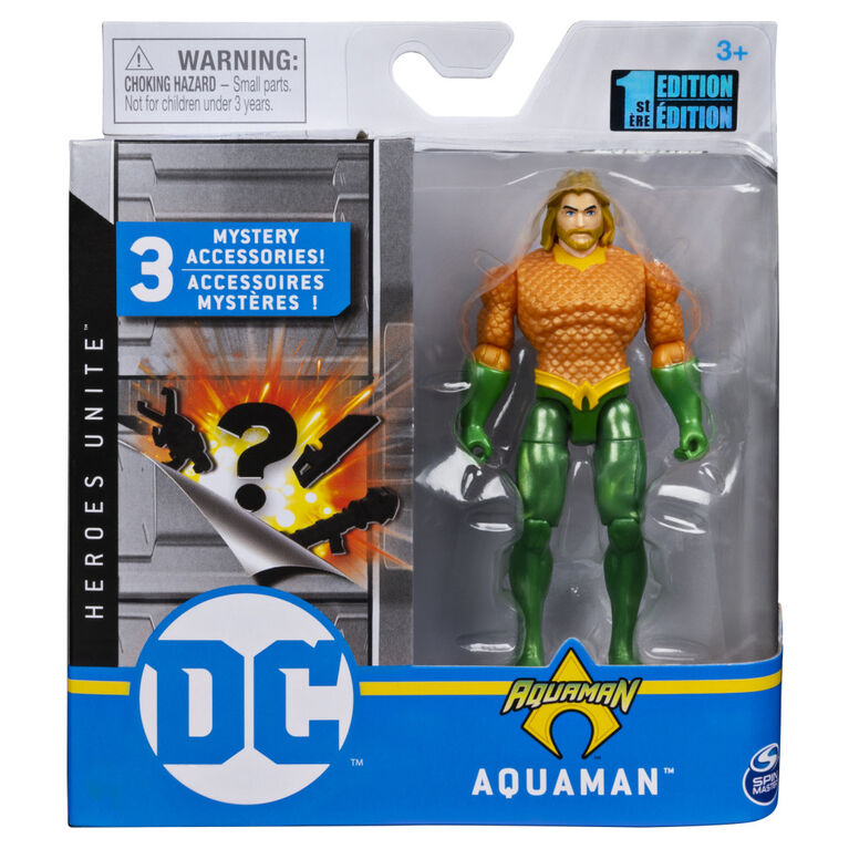 DC Comics, Figurine articul&eacute;e AQUAMAN de 10 cm avec 3 accessoires myst&egrave;re, Adventure 2