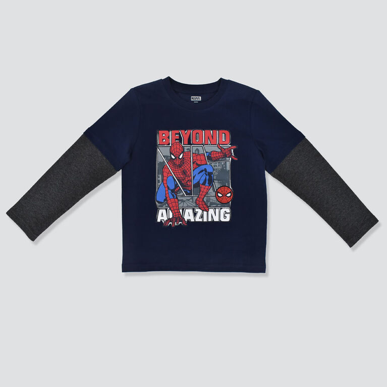 Spiderman Top Navy 