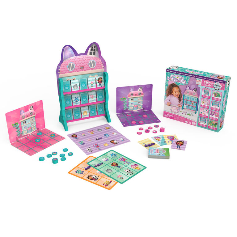 Gabby's Dollhouse, Games HQ Checkers Tic Tac Toe Memory Match Go Fish Bingo Cards Board Games Toy Gift Netflix Party Supplies