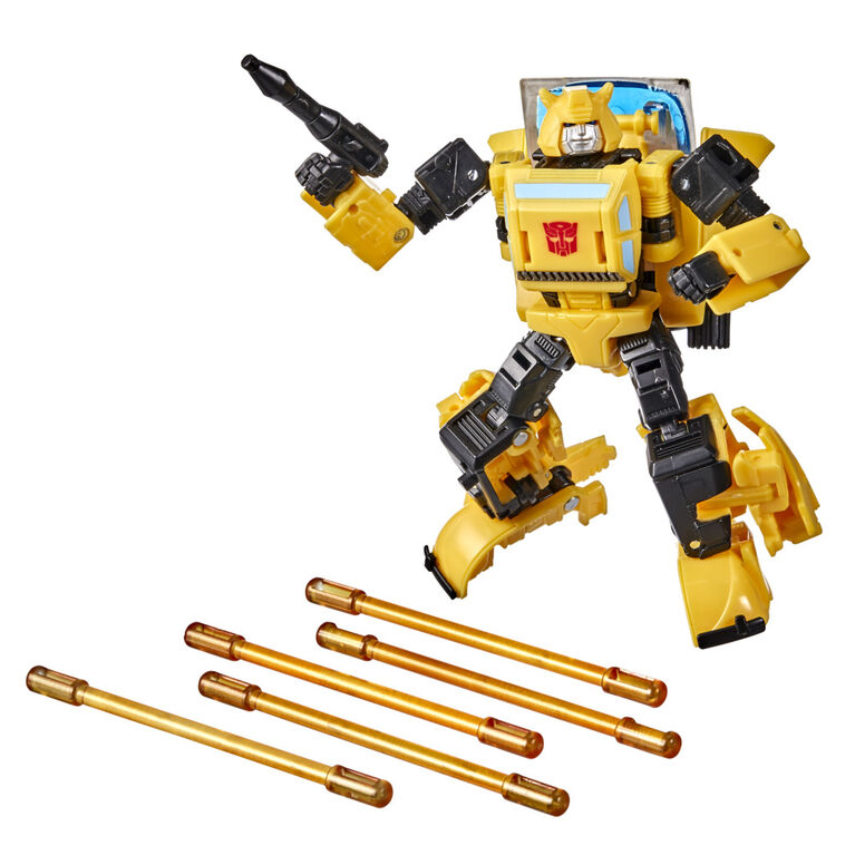 Transformers trilogie War for Cybertron Buzzworthy Bumblebee, figurine Origin Bumblebee classe Deluxe de 14 cm - Notre exclusivité