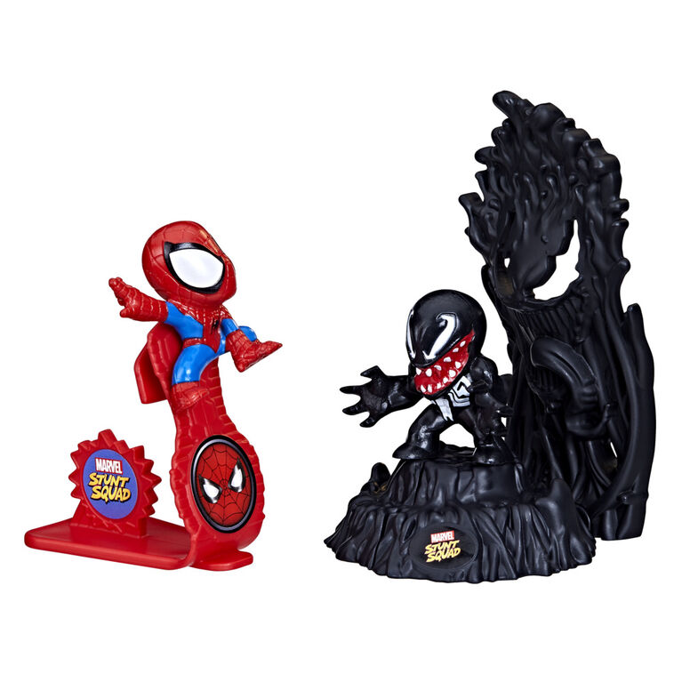 Marvel Stunt Squad Spider-Man vs. Venom Playset with 1.5 Inch Action Figures