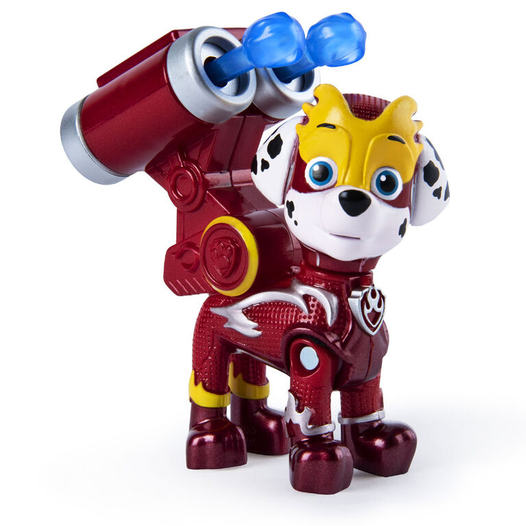 PAW Patrol, Mighty Pups Super PAWs Marshall Figure with Transforming Backpack