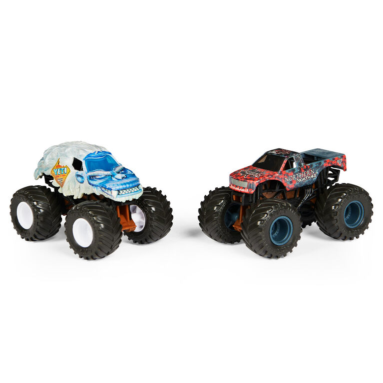 Monster Jam, Official Yeti vs. Sparkle Smash Color-Changing Die-Cast Monster Trucks, 1:64 Scale