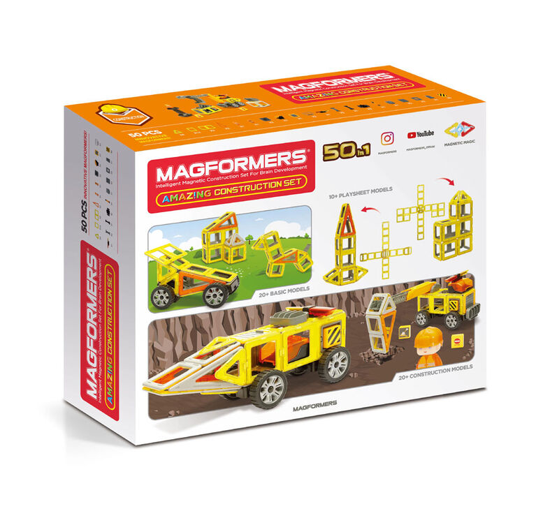 Magformers Amaz!ng Construction 50 Piece Set - English Edition