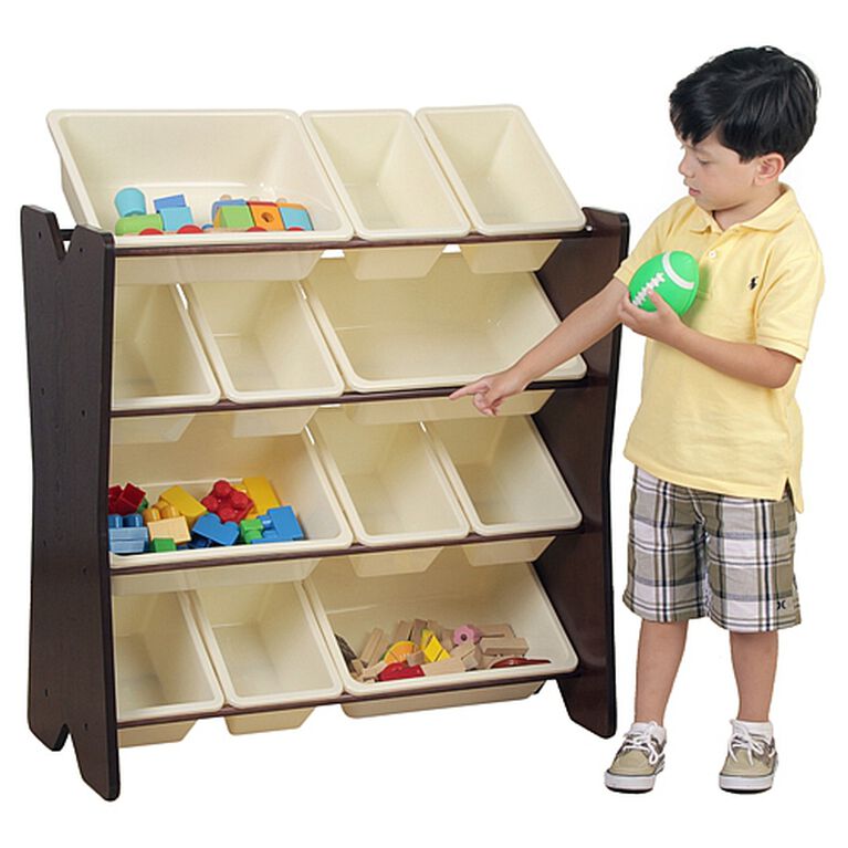 Imaginarium Storage Bin Rack with 12 Bins Espresso Toys R Us Canada