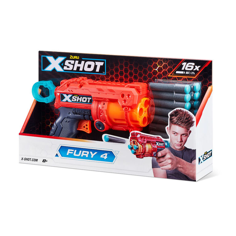Pistolet X-Shot Excel Fury 4 (16 Fléchettes)