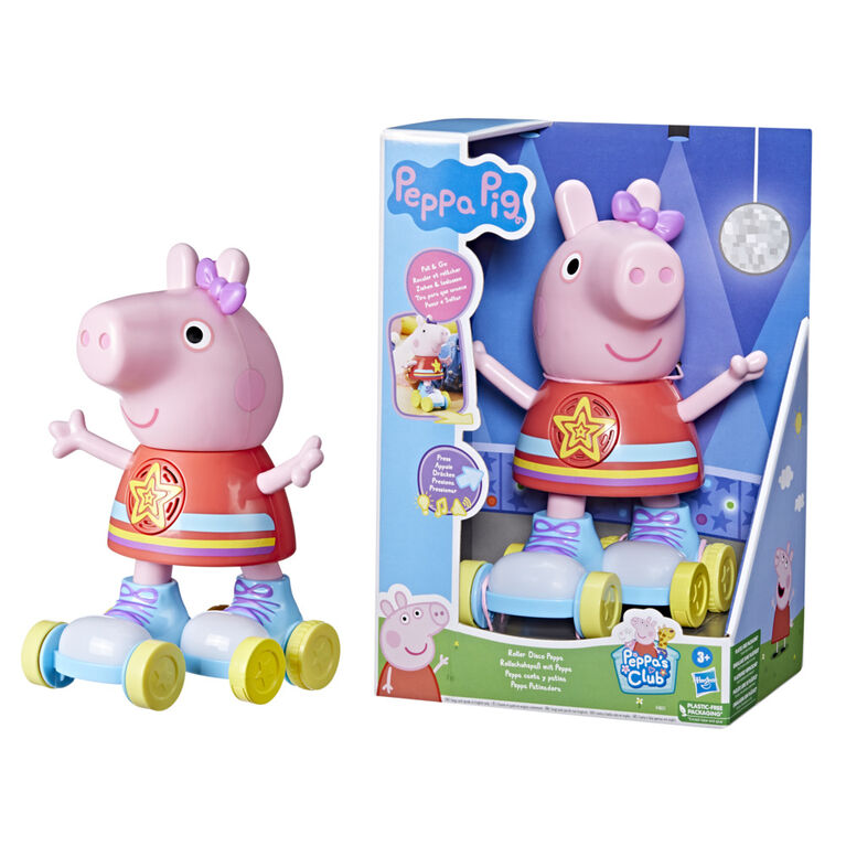 Peppa Pig Roller Disco Peppa, jouet sur patins à roulettes, rétrofriction (version anglaise)