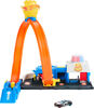 Hot Wheels City Super Police Station Playset with 1:64 Scale Police Toy Car & Adjustable Track Loop