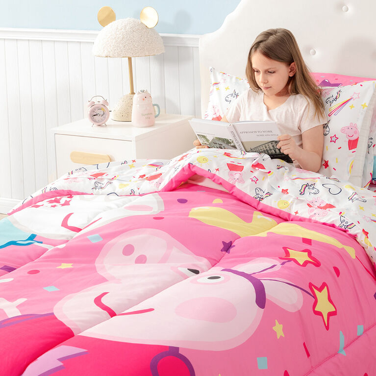 Peppa Pig 5-Piece Twin Comforter Set, Bed in a Bag