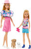 Barbie & Stacie Sister Doll Set with 2 Pet Dogs & Accessories