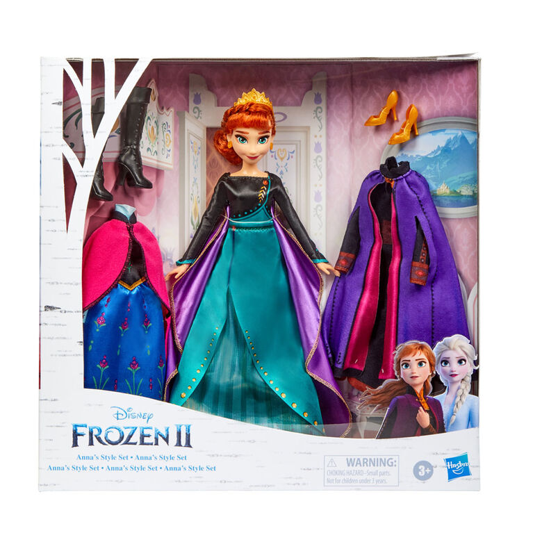 Disney Frozen Anna's Style Set Fashion Doll With 3 Dresses