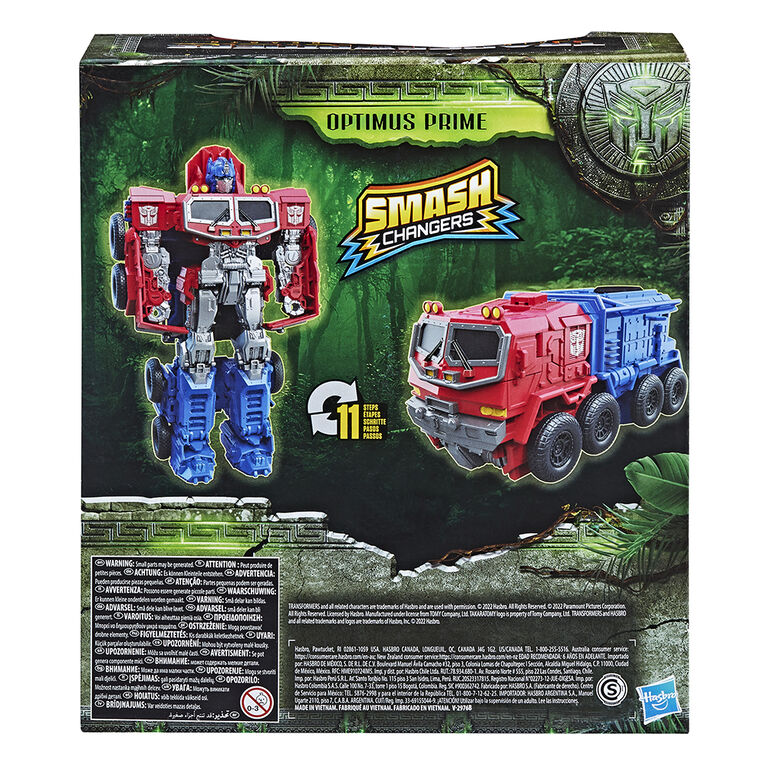 Transformers Toys Transformers: Rise of the Beasts Movie, Smash Changer Optimus Prime Action Figure, 9-inch