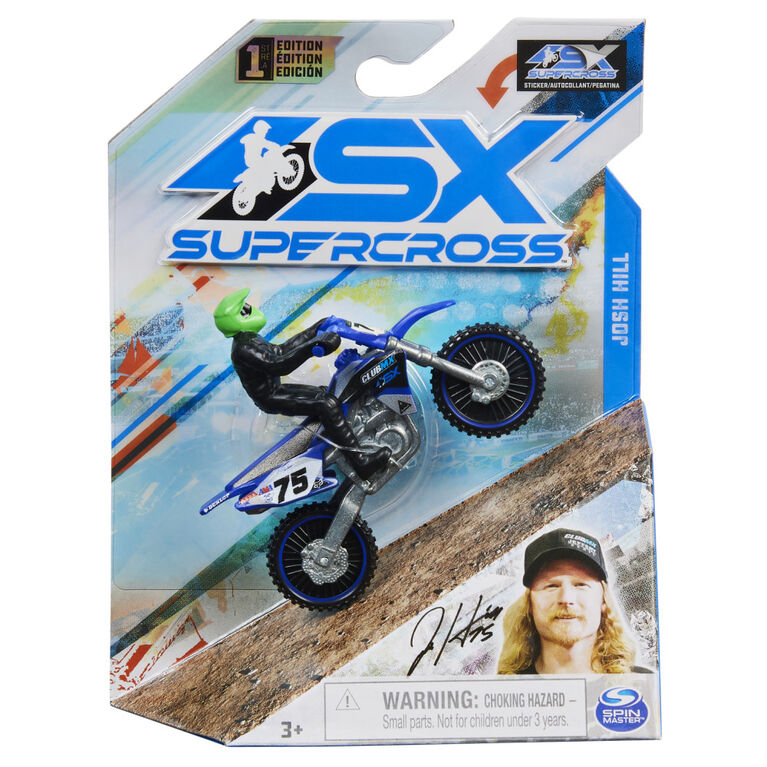Supercross, Moto authentique de Josh Hill en métal moulé à l'échelle 1:24 avec figurine motocycliste Supercross, Moto authentique de Josh Hill en métal moulé à l'échelle 1:24 avec figurine motocycliste