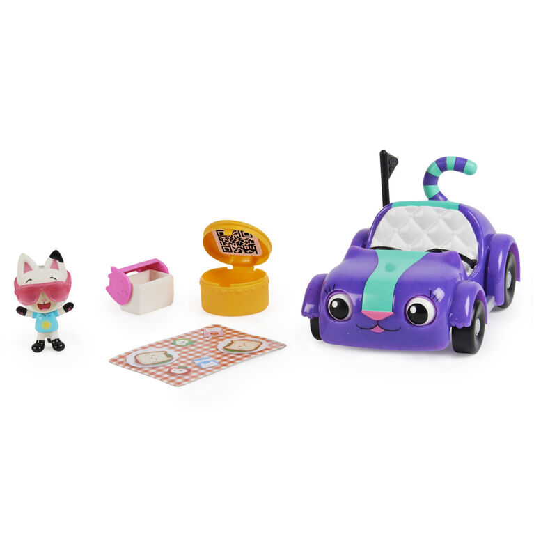 Gabby's Dollhouse, Carlita Toy Car with Pandy Paws Collectible Figure and 2 Accessories