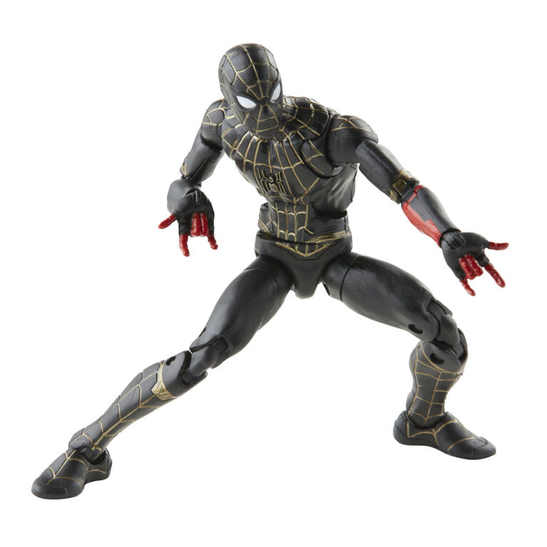 Marvel Legends Series Black and Gold Suit Spider-Man Collectible Action Figure - R Exclusive