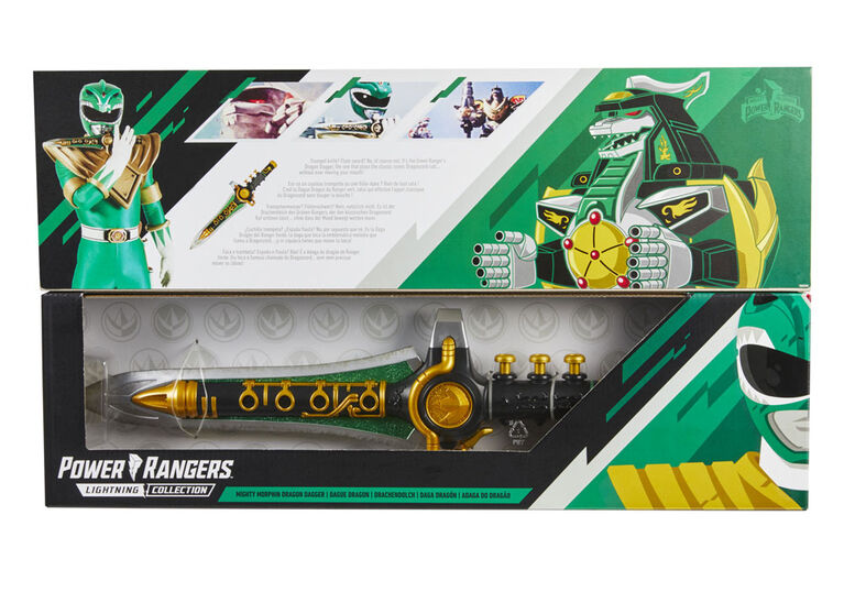 Power Rangers Lightning Collection - Dague Dragon Mighty Morphin verte - Notre exclusivité