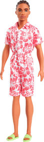 Barbie Fashionistas Ken Doll #235 in Hawaiian Print Jumpsuit with Green Sandals, Brown Hair