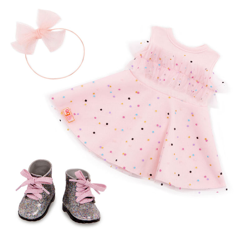 Our Generation Pink & Colorful Confetti-Print Dress Outfit for 18-inch Dolls