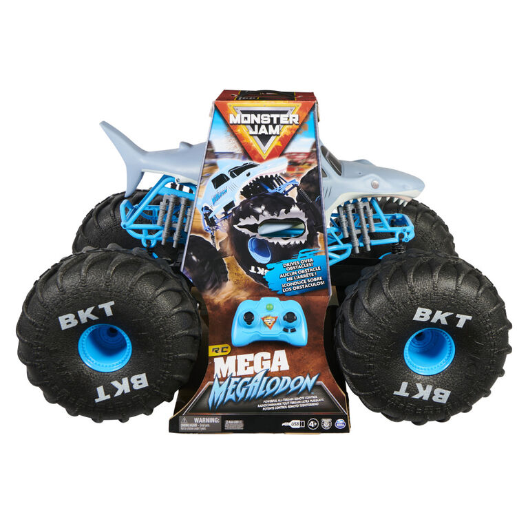 Monster Jam, Official Mega Megalodon All-Terrain Remote Control Monster Truck, 1:6 Scale