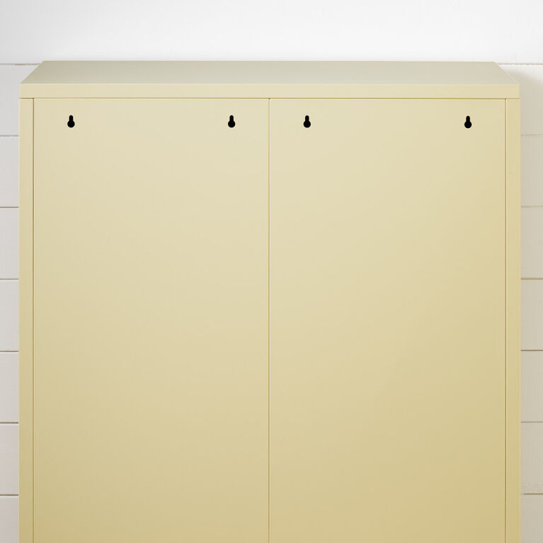 Crea Meuble de rangement avec portes grillagées en métal Jaune