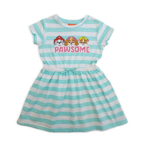 Robe à Manches Courtes Paw Patrol - Rayure Bleue