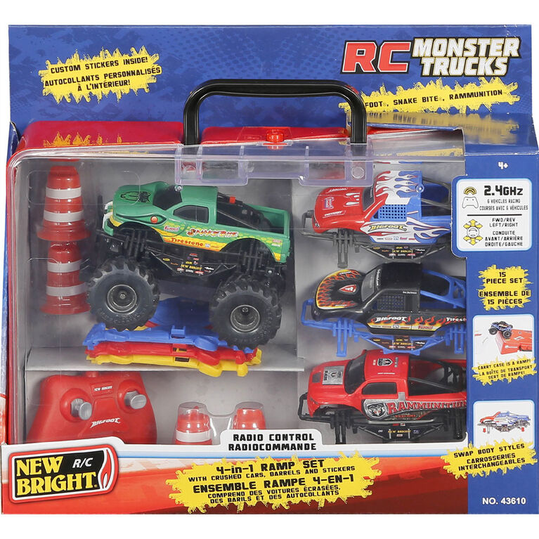 1:43 R/C Bigfoot Monster Truck 4 in 1 Ramp Set