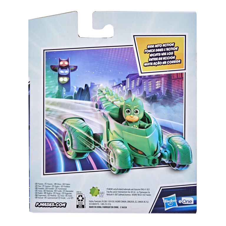 Pyjamasques, jouet préscolaire Reptilo-Mobile, voiture de Gluglu avec figurine Gluglu