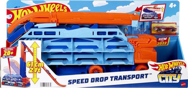 Hot Wheels - Ville - Transporteur avec pente de vitesse, 1 véhicule