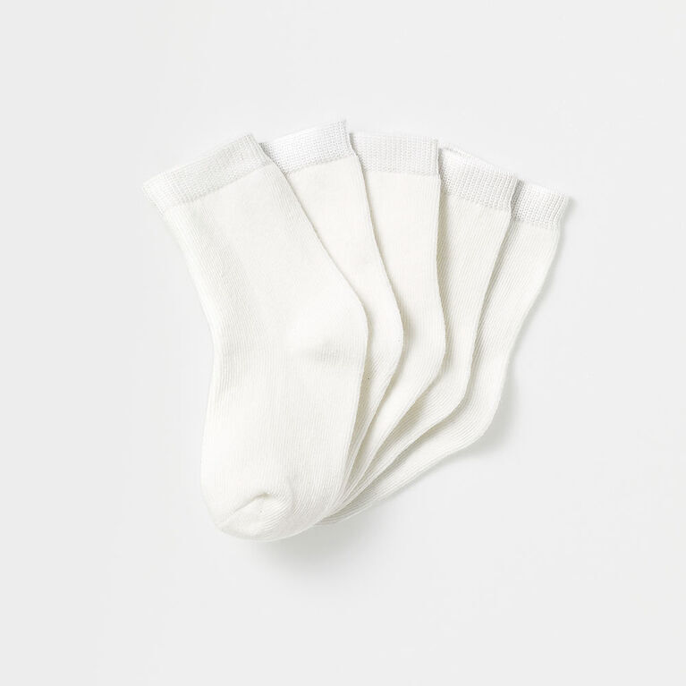 chaussettes mi-mollet de base, 2-3a - blanc