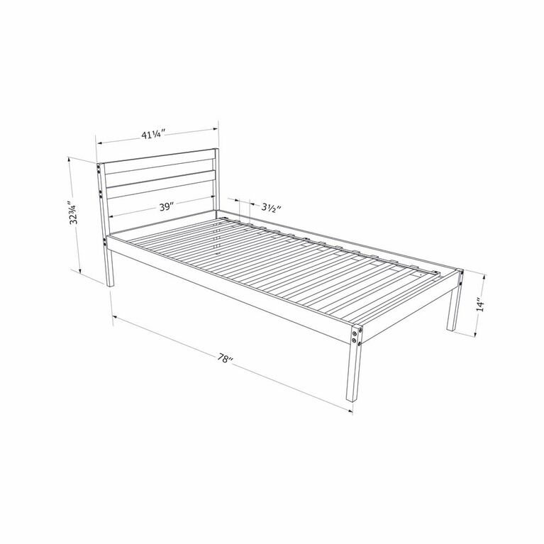 Sweedi Twin Wooden Bed Natural Wood