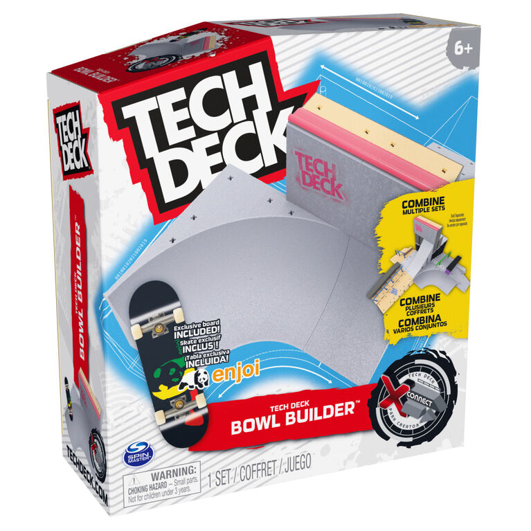 Tech Deck, Bowl Builder X-Connect Park Creator, Customizable and Buildable Ramp Set with Exclusive Fingerboard
