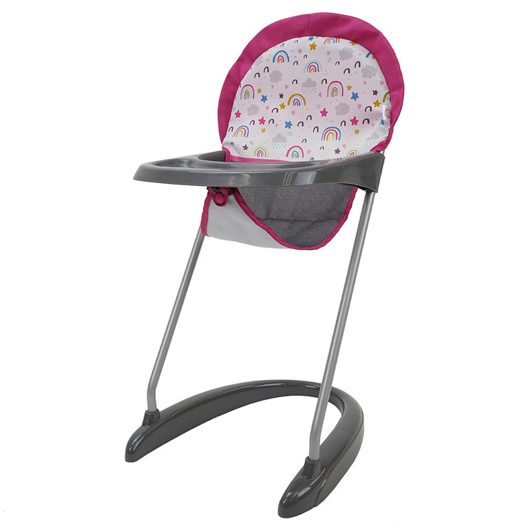 Chaise haute pour poupée 509, Rainbow Fun - Notre exclusivité