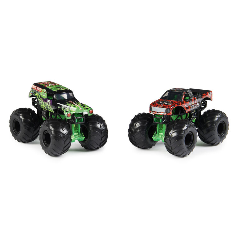 Monster Jam, Official Grave Digger Vs. Northern Nightmare Die-Cast Monster Trucks, 1:64 Scale