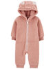 Carter's Zip Up Sherpa Jumpsuit Pink  24M