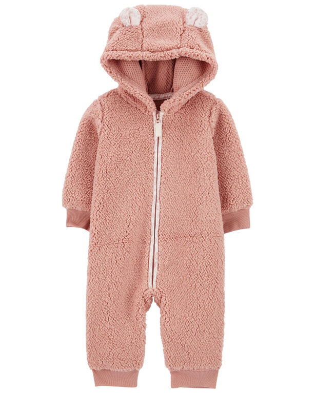 Carter's Zip Up Sherpa Jumpsuit Pink  24M