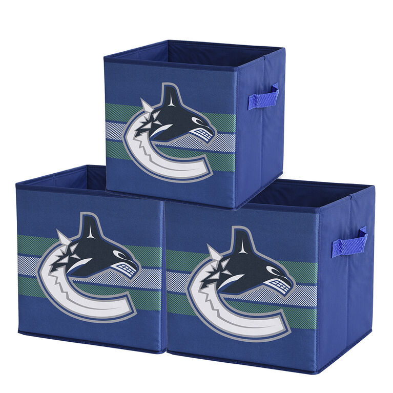 NHL Vancouver Canucks Foldable Storage Basket Bin Containers (Pack of 3)