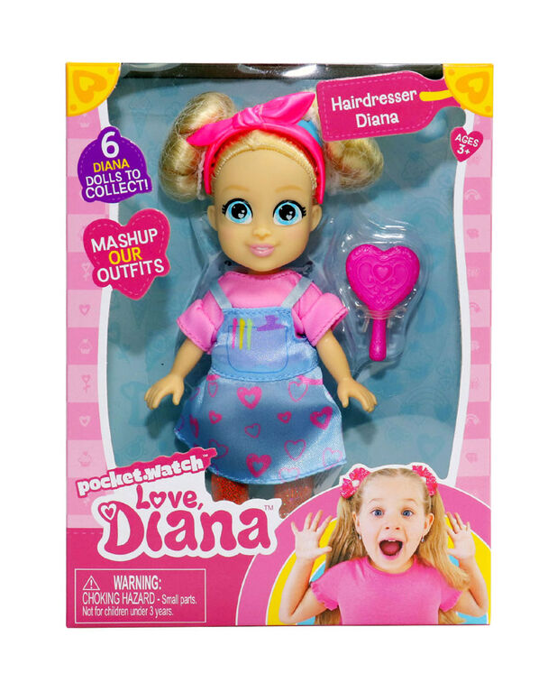 Love, Diana - 6" Hairdresser Diana Doll - English Edition