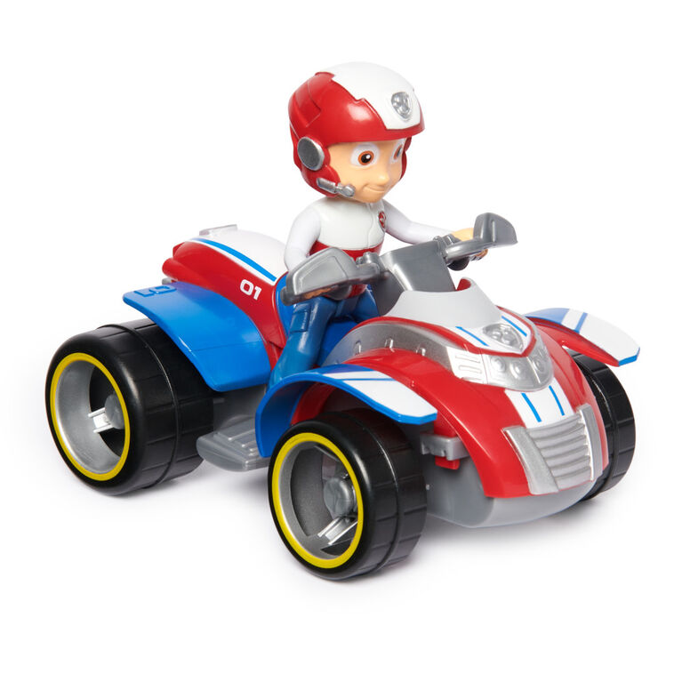 PAW Patrol, Ryder Rescue ATV, Véhicule avec figurine articulée à  collectionner, jouets respectueux de la planète