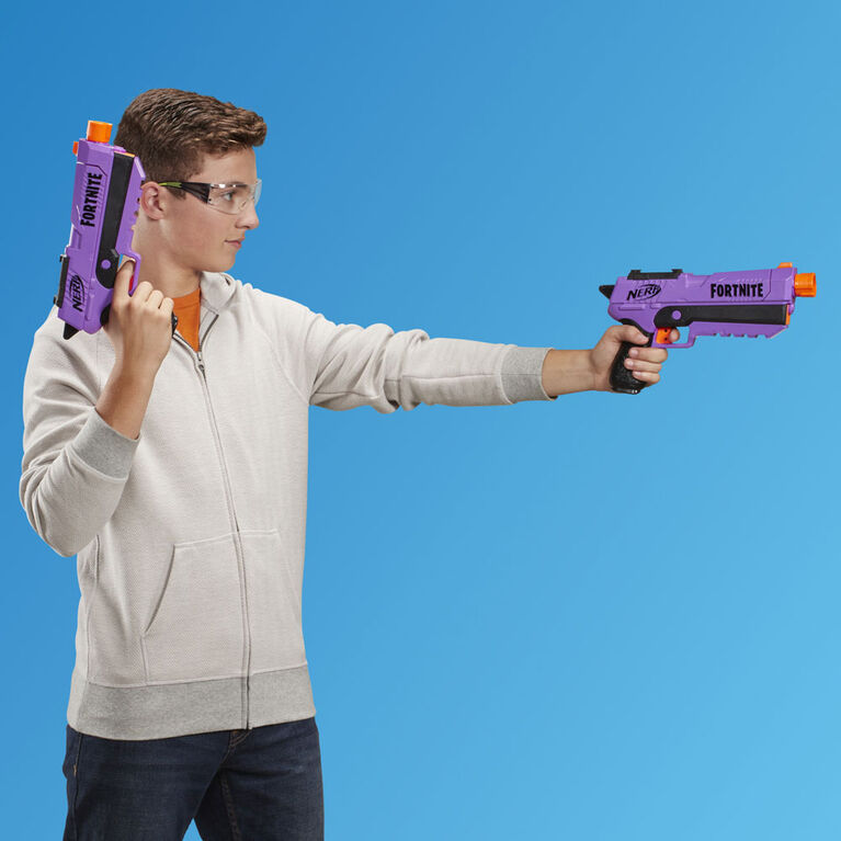 NERF Fortnite DP-E Exclusive Dart Blaster Toy Dual 3-Dart Blasting
