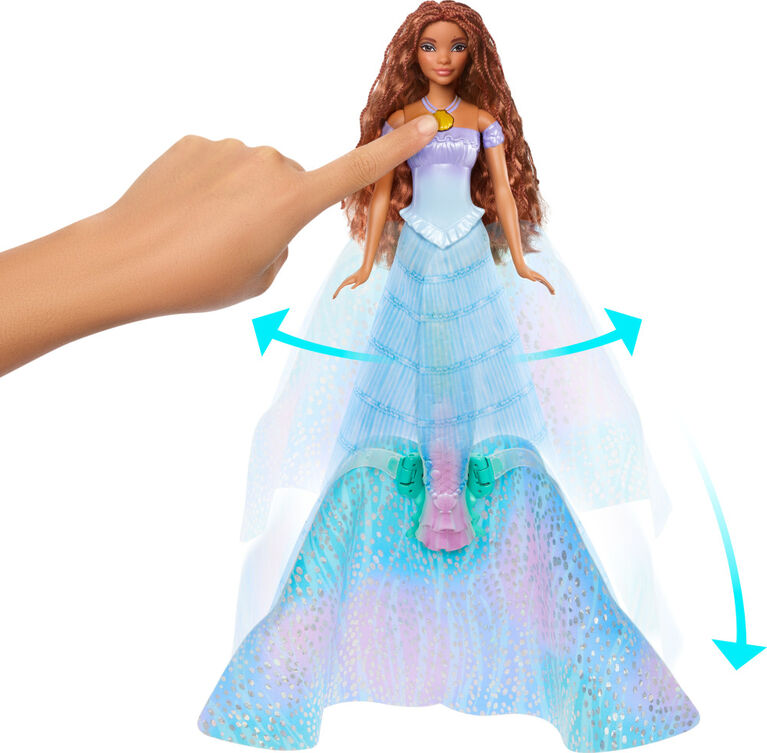 Poupée mode Ariel Transformable La Petite Sirène de ​Disney, transformation d'humaine en sirène, jouets inspirés du film