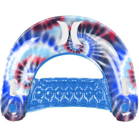 Hurley - Chaise de piscine flottante gonflable, motif bleu teint noué