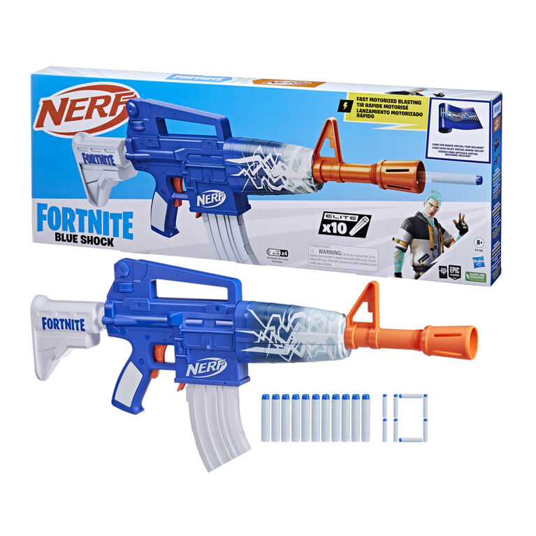 Nerf Fortnite Blue Shock Dart Blaster