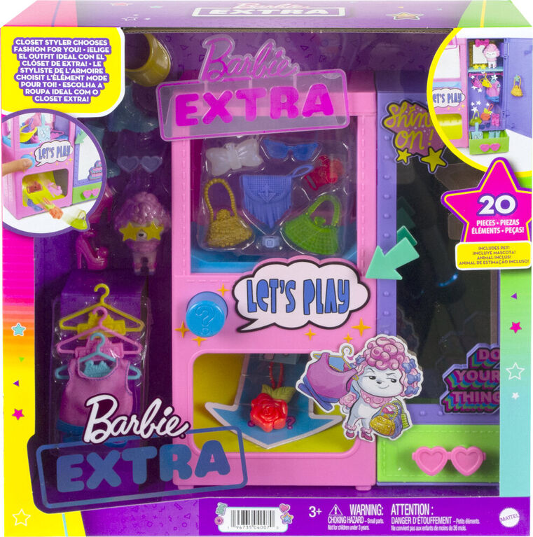 Barbie-Dressing Extra avec Accessoires, coffret pour 3ans et plus