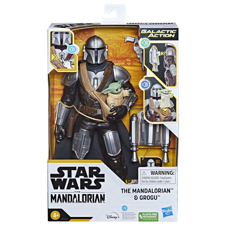 Star Wars Galactic Action The Mandalorian & Grogu Interactive Electronic 12-Inch-Scale Action Figures