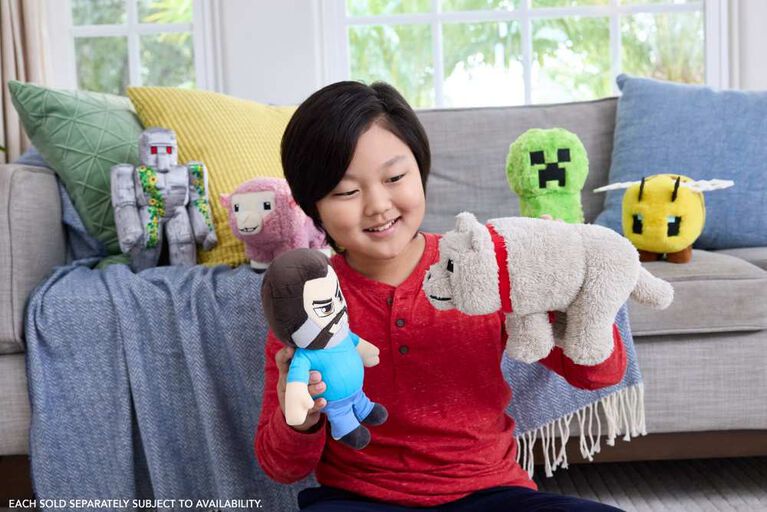 Minecraft Steve Plush Toy, 8-inch Collectible Soft Doll Inspired by A Minecraft Movie