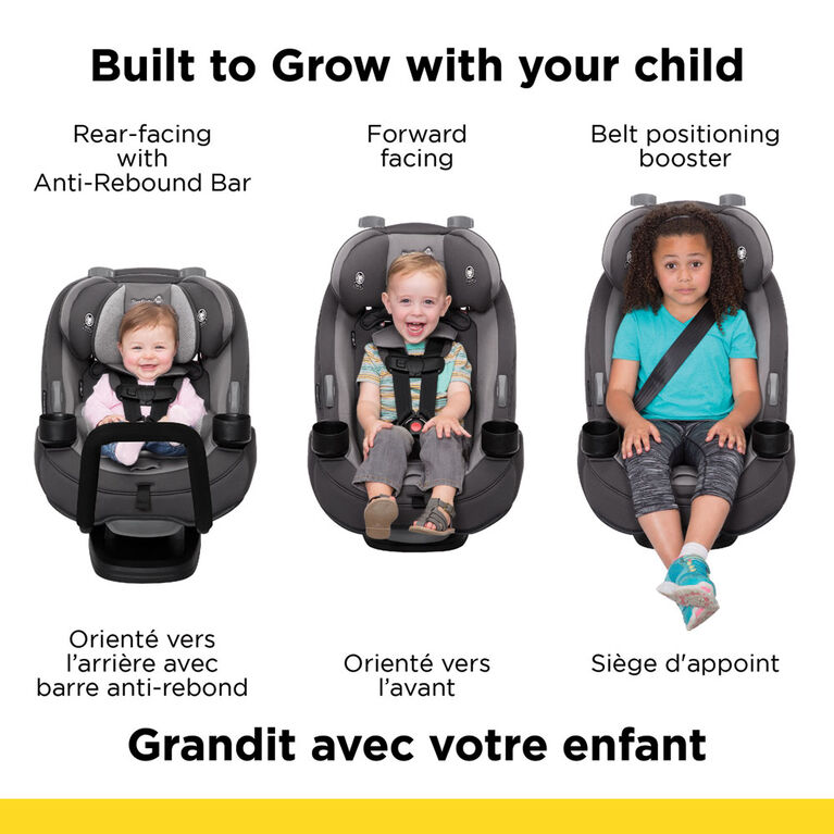 Siège d'auto 3 en 1 Grow and Go + barre antirebond  de Safety 1st - Shadow - Notre exclusivité
