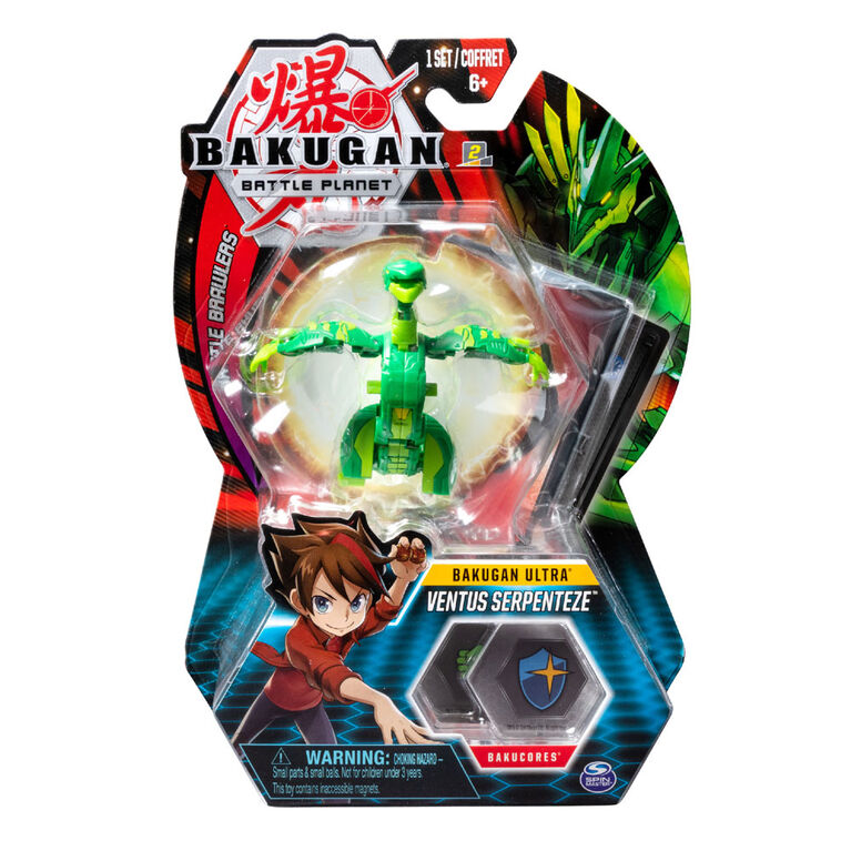 Bakugan Ultra Ball Pack, Ventus Serpenteze, 3-inch Tall Collectible Transforming Creature