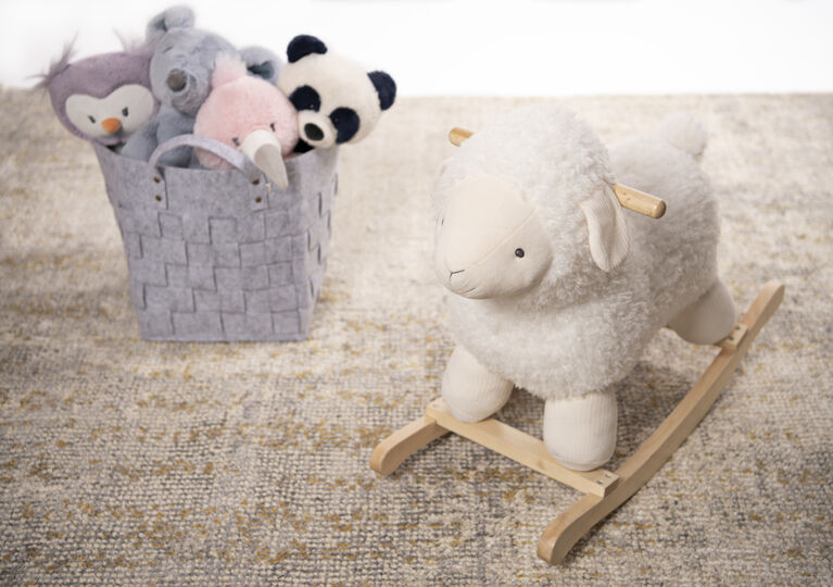 Baby GUND Lamb Rocker with Wooden Base Plush Stuffed Animal Nursery, Cream, 21.5"